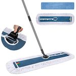 Almcmy 36" Commercial Dust Mops, Industrial Dust Mop with 2 Reusable Mop Pads, 50" Stainless Steel Handle, Cotton Mop Dust Floor Mop Industrial Dry Mop Large Dust for Floor Cleaning - Blue