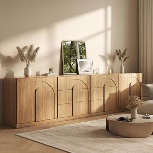 BELLEZE Bijou 4-Piece Modular Sideboard Buffet Cabinet - Camel