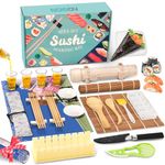 AOSION Sushi Making kit, 24 in 1 Sushi Making Kit for Beginners, Kids, Pro Sushi Makers and Sushi Lovers, All-in-1 Sushi Bazooka Maker Kit with Free Sake Cups and Placemats