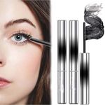 CYNFLEES Mascaras - Natural 3D Curling Eyelash Iron Mascara, Lengthening And Curling Iron Strong Mascara, Plumps Lashes, No Clumps, Waterproof and Smudge-Proof, Long-Lasting Eye Makeup (Black)