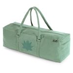 Yoga Studio Yoga Kit Bag | YKK Full Zipp Fastening Carrier Equipment Bag | Cotton Yoga & Pilates Unisex Mat Bag with Storage Pocket Compartments for Mats & Accessories | Fits Most Mat Sizes - S Green