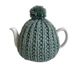 Duck Egg Chunky Knitted Tea Cosy, Fits 4-6 Cup Teapot