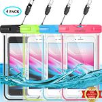 smartlle Waterproof Phone Pouch, 4 Pack IPX8 Large Waterproof Phone Case Underwater Dry Bag Swimming for iPhone 14 13 12 11 XS XR, Samsung S23 S22 Ultra S21 S10 Huawei P40 LG V20 HTC, 7”