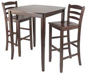 Winsome Inglewood High/Pub Dining Table with Ladder Back Stool, 3-Piece