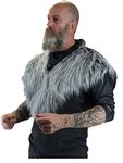 The Dragons Den Adults Grey Faux Fur Viking Chest Plate Medival Pagan Warrior Fancy Dress Costume Accessory [Grey]