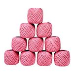 TIMESETL Crochet Thread Set Of 10 Ball, Size 20 Gram 55 To 60 Mtr Approx (Light Pink), Cotton, 200 Gram