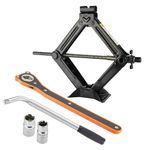 VonLux Car Jack Kit, Scissor Jack 2 ton with Speed Handle, Labor-Saving Ratchet and Wheel Wrench with 2 Sockets, Lifting Tyre Tool Portable Trolley Jack for Car Van