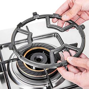 Reyhoar Non Slip Gas Ring Reducer, Burner Grate for Butter Warmer/Small Saucepan, Cast Iron Wok Support Ring- Compatible with Most Gas Stove Range Cooktop, 7.5 Inch, Black