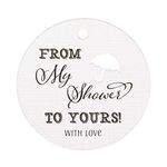 Summer-Ray 50pcs from My Showers to Yours Bridal Shower Favors Gift Tags Thank You Tags (White)