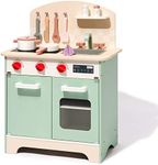 ROBUD Kids & Toddlers Kitchen Playset, Wooden Pretend Play Kitchen Set Toy Gift for Girls & Boys