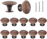 ShipeeKin 12x Oil Rubbed Bronze Cabinet Knobs Round Vintage Dresser Drawer Knob 30mm Handle for Closet Chest Kitchen Bathroom Furniture Hardware (Copper Red)