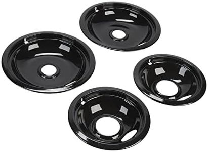Whirlpool W10288051 Genuine OEM Burner Drip Bowls For Ranges, Black – Replaces 874987, 4396070, 4396072, AH2377787, EA2377787, PS2377787