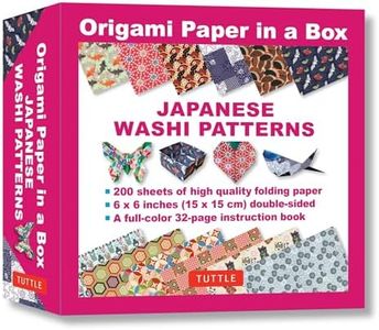 Origami Paper in a Box - Japanese Washi Patterns: 200 Sheets of Tuttle Origami Paper: 6x6 Inch Origami Paper Printed with 12 Different Patterns: 32-page Instructional Book of 10 Projects