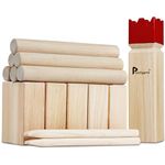 Pointyard Kubb Yard Game Set, Outdoor Game for Family Fun, Yard Game for Adults and Kids, Backyard Party Toys with Carrying Bag (Red Kubb)