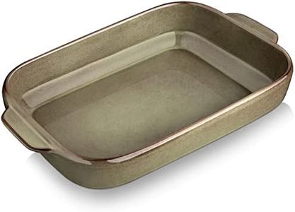 vancasso Emma Casseruole, Lasagniere in Porcellana Retteangolare 1 pz - Teglia Forno Dolci in Ceramica - Smalto reattivo - Ideale per Lasagne/Pasta/Torta - 33x21x6cm - Colore Verde