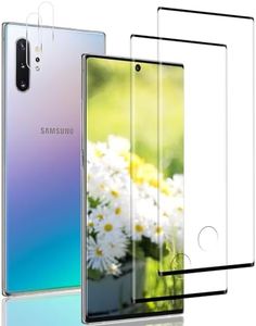 Protector de Pantalla Samsung Galaxy Note 10 Cristal Templado Completa [Caso Amistoso][Ultra HD][De Punta a Punta][Sin Burbujas][Anti-Scratch][Sensible al Tacto][2+2 Piezas]