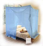 Klamboe Rectangular mosquito net from superior handmade rectangular box shaped bed nets - 210cm x 240cm x 235cm - King Size Grand - Crystal Blue