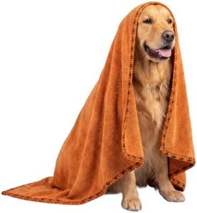 Premium Twisted Loop Drying Towels for Drying Dogs Large 24" x 35" Super Absorbent Microfiber Dog Bath Towel – Quick Dry, Soft – 1200 GSM Orange for Pets, Beach, Camping & Travel