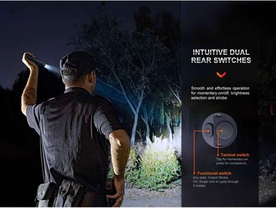 Fenix PD36R Pro Tactical Flashlight – Black, Rechargeable LED