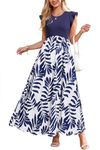 OUGES Women's Maternity Dresses Clothes Summer Casual Floral Maxi Fashion Outfits Pregnancy Baby Shower Dress 2024(Floral H,M)