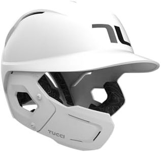 TUCCI Potenza Batting Helmet with Jaw Flap, S/M, Matte White, Left-Handed Hitter
