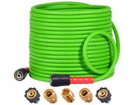 YAMATIC Super Flexible Pressure Washer Hose 50FT for Power Washer Replacement, Kink Resistant Extension with Leak-Free M22 Female & 3/8" Quick Connect Adapters, 1/4" 3200 PSI, Green