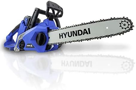 Hyundai 40V 14'' Lithium-Ion Battery Powered Cordless Chainsaw, 2.5Ah Battery & Fast Charger, Automatic Chain Lubrication, Tool-Free Chain Tensioning, 3 Year Warranty