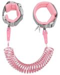 Toddler Leash, Dr.meter Anti Lost Wrist Link Secure Walking Harness with Key Lock, 2.5M/8.2FT Safety Wristband Rope Leash for Kids Baby, Pink