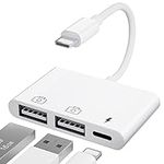 Lightning to USB Camera Adapter,USB to Lightning Adapter,iPhone to USB Adapter, iPad USB Adapter Supports USB Flash Drive, Card Reader, Mouse, Keyboard, MIDI.