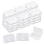 30 Pcs Rectangle Mini Clear Plastic Storage Containers Box Case with lid for Items,Pills,Herbs,Baby Products, Bead, Jewelry, and Other Small Items (3.3 * 2.1 * 1inch)