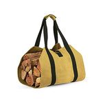 Logging Bag,Log Carrier for Firewood, Heavy Duty Durable Waxed Canvas Tote Bag with Handles,Waterproof Fireplace Stove Accessories for Outdoor Camping Beach Campfire- 39 x18 Inch