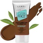 LAMEL OhMy Clear Face Full Coverage Foundation - Acne Coverage - Salicylic Acid & Tea Tree Extract - Dewy & Flawless Finish - Sensitive Skin Care - Organic & Oil-Free - 411, 1.35 fl.oz