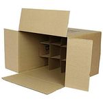 We Can Source It Ltd - 5 x 12 Bottle Wine Box With Dividers - Strong Sturdy Cardboard Carrier Box - Supplied In Flat Packs - Easy and Rapid Build