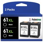 Palmtree Remanufactured Ink Cartridge Replacement for HP 61XL 61 XL for HP Envy 4500 5535 5530 5534 Deskjet 1010 1000 2540 1055 1510 1512 2510 2512 3510 3050A Officejet 4635 2620 4630 Printer(2 Black)