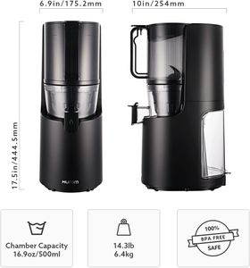 Hurom H-200 Slow Juicer – Silver, Easy Clean Cold Press