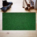 Viihaa PVC Cushion Dirt Rub Off Mesh Entrance Doormat | Foot Mat with Anti-Slip Rubber Backing | Door Mat for Home, Bed Room, Bathroom, Offices, Restaurants, Hospitals & Shops (Green and Black, 18x30 inches,1 Pcs)