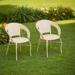 KLODOR Premium Designer Garden/Balcony/Terrace/Coffee/Poolside Patio Wicker Seating Chair Set Outdoor Furniture (ONLY Chair) (OFFWHITE, D-12)