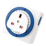 STATUS Timer Switch Square | 24 Hour Segment Timer Light Switch | White UK Plug | S24HRSQT3