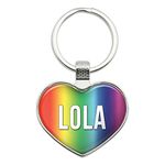 Metal Keychain Key Chain Ring Rainbow I Love Heart Names Female L Lili - Lola