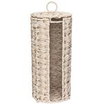 GRANNY SAYS Toilet Roll Storage Holder, Pack of 1 Toilet Roll Holder Free Standing White, Waterproof Toilet Paper Storage Organizer for Bathroom, Décor Wicker Holder Cabinet for 3 Toilet Paper Rolls