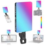 HIFFIN LT-002 Black RGB Video Selfie Light Kit – Dimmable (2500K–9000K), 40 RGB + 60 Bi-Color LEDs, 24 FX Modes, Built-in 3000 mAh Battery, Clip-on, LCD Display, CRI 95+ – Ideal for Live Streaming