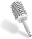 Olivia Garden Expert Blowout Speed – White & Grey - 65 - Ceramic Coated Round Brush with Extra Long Barrel for 25% Faster Blowouts