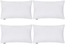 4-Pack Cotton Comfortable Solid Decorative Throw Pillow Case Rectangle Cushion Cover Pillowcase for Lumbar (Cover Only,No Insert) (12x20inch/30x50cm, White)