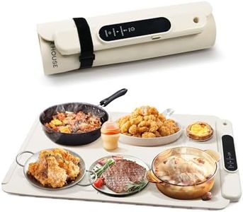 Electric Warming Mat for Food – Foldable Graphene Heating Pad, 6 Temp Levels, 5h Timer, Portable Buffet Warming Tray for Parties, Kitchen Gadgets, Dinner Tray, Food Warmer – Beige