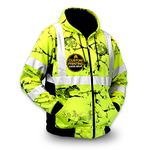 KwikSafety - Charlotte, NC - UNCLE WILLY'S WALL Safety Jacket [LIMITED EDITION CAMO] Class 3 ANSI Tested OSHA Compliant Fleece Hood/Yellow Small