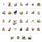 32 x British themed Watercolour Blank Greeting Cards with Envelopes (British Wildlife)