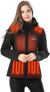 Venustas Women's Slim Fit Heated Jacket with Battery Pack, Windproof Electric Insulated Coat with Detachable Hood