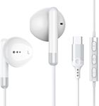 USB C Earphones for Samsung Galaxy S24 Ultra S23 S22 S21 FE S20 A53 A54 Type C Headphones with Microphone & Volume Control, in-Ear Wired Earphones for iPhone 16, iPad Pro 2022 iPad Air 5, Pixel 7