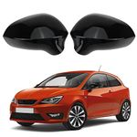 Door Wing Mirror Cover Fit for SEAT Ibiza 6J Seat Leon Exeo 2008-2017, Car Rearview Mirror Shells Side Wing Mirror Cover Cap (Black)