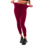 Leafigure Leggings for Women High Waist, Wine Red Leggings for Running Workout L-XL